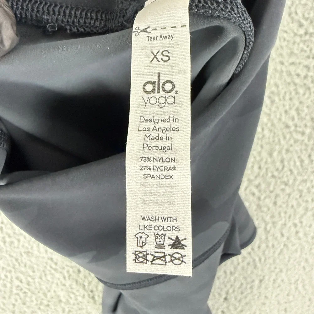 Alo Yoga Biker Shorts Womens XS‎ Black Camo High Waist Athletic W6162R Spandex
